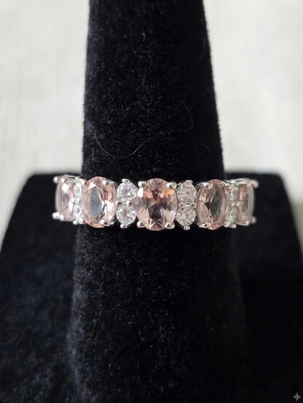 Genuine 2ct Morganite Ring Size 6 Solid S925 Sterling Silver